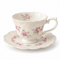 English Rose Porcelain Teacup & Saucer Set